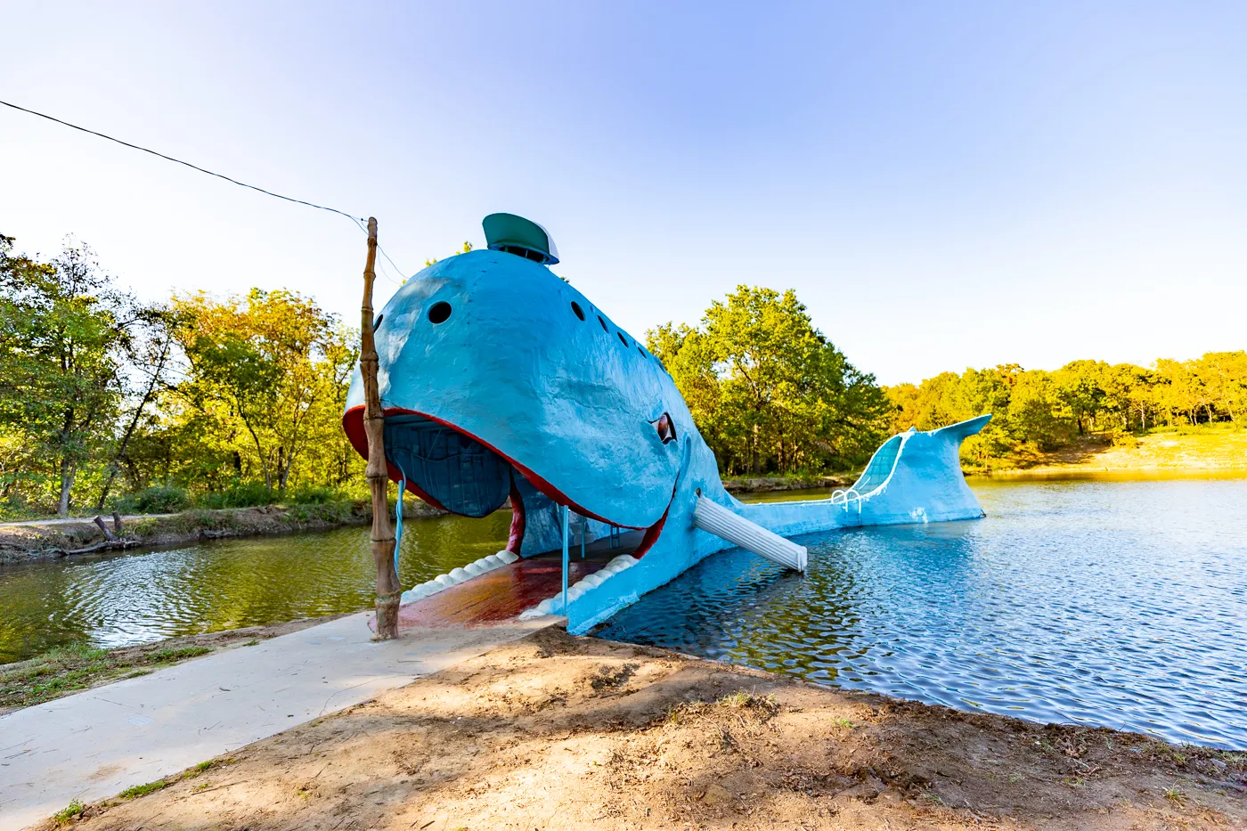 Blue Whale of Catoosa on Route 66 in Oklahoma - Route 66 Roadside Attraction