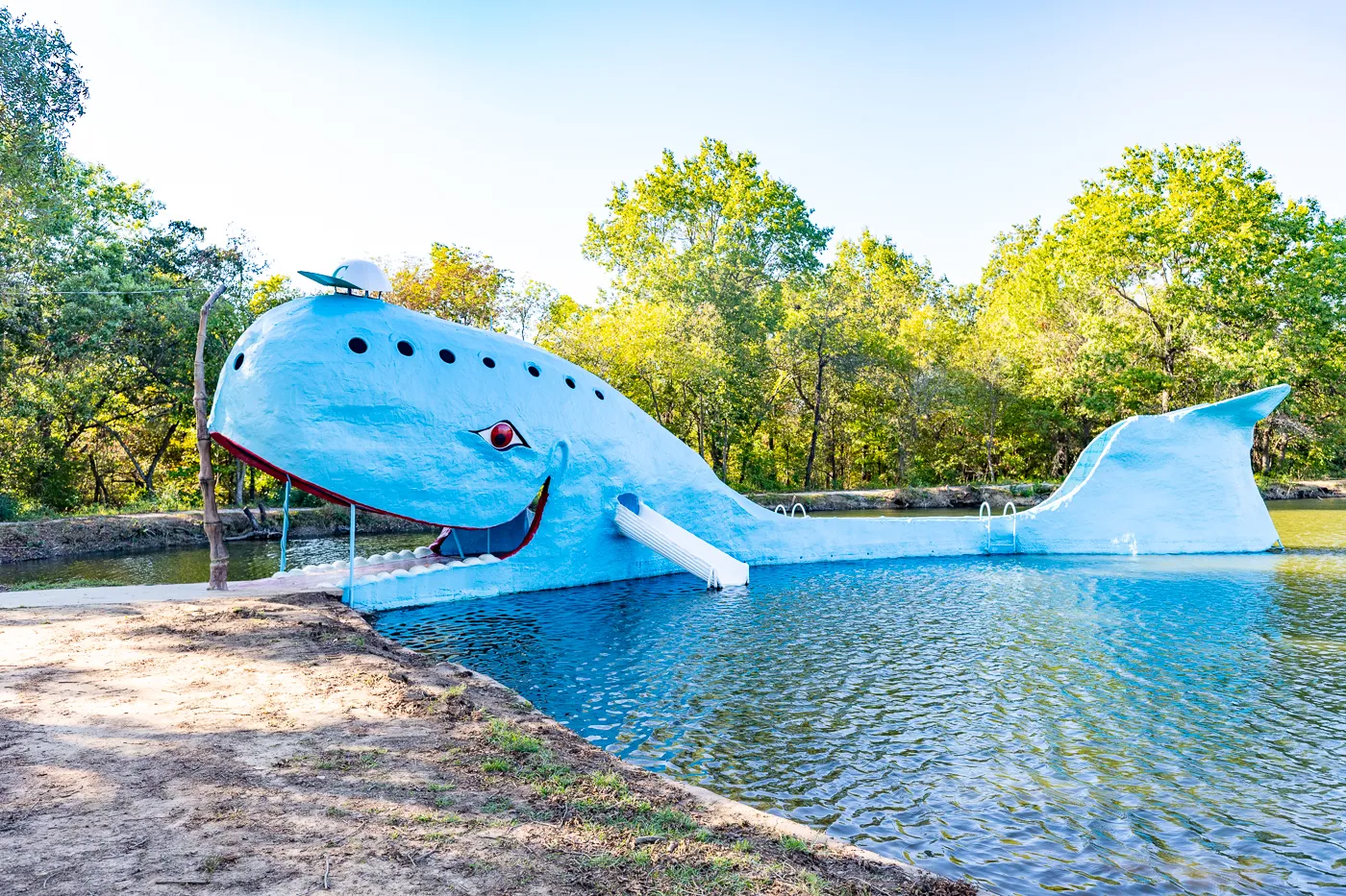 Blue Whale of Catoosa on Route 66 in Oklahoma - Route 66 Roadside Attraction