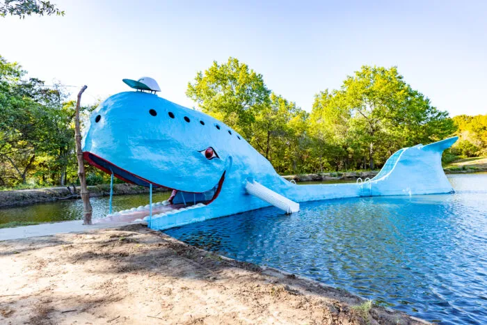 Blue Whale of Catoosa on Route 66 in Oklahoma - Route 66 Roadside Attraction