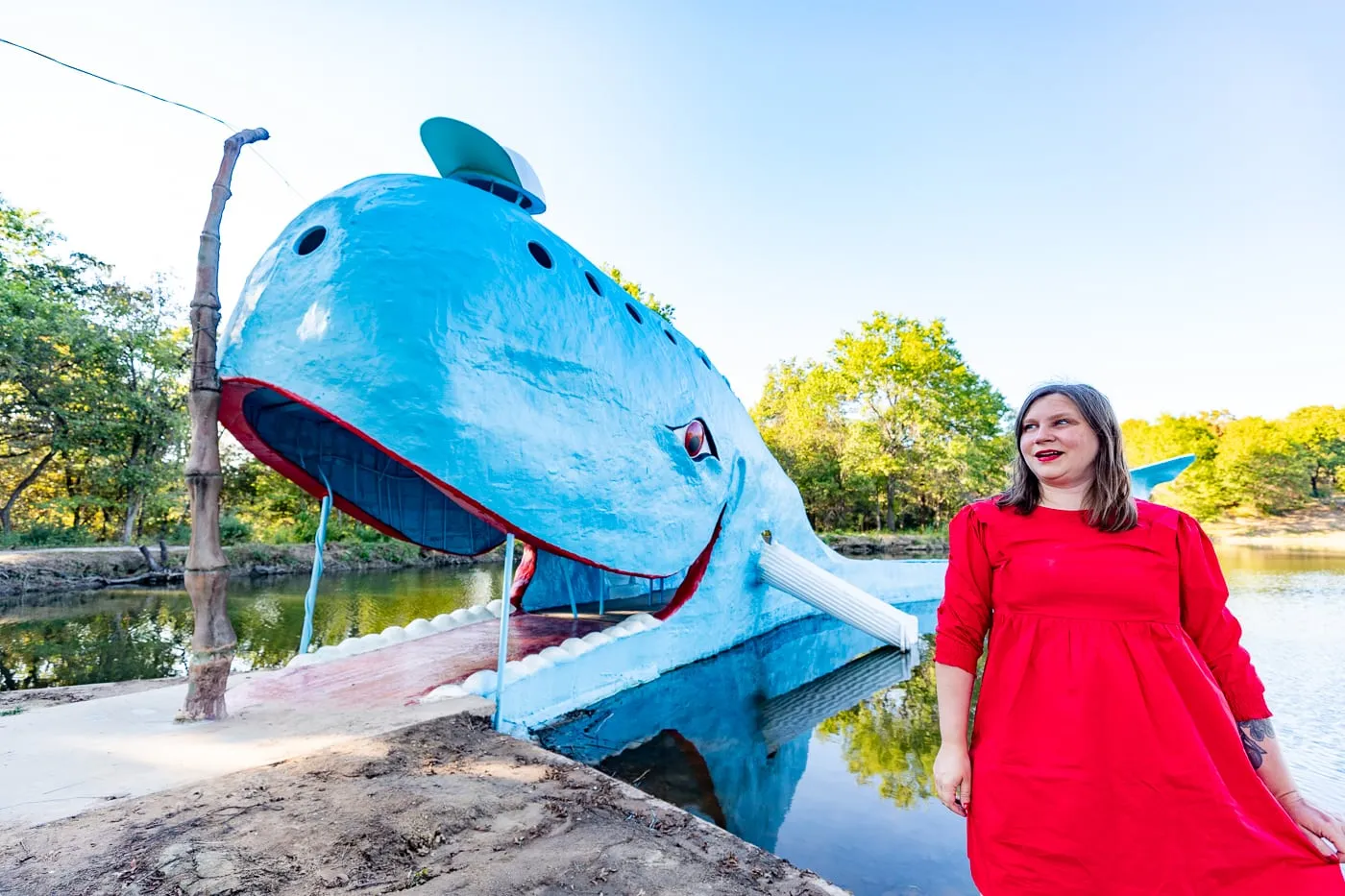 Blue Whale of Catoosa on Route 66 in Oklahoma - Route 66 Roadside Attraction