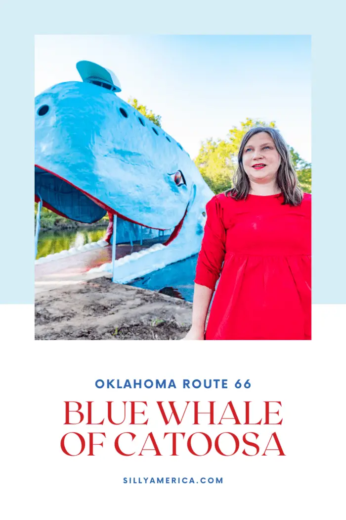 It’s big, it’s blue, and it's an icon of Route 66. The Blue Whale of Catoosa in Oklahoma has been making a splash since the 1970s. Visit this weird roadside attraction on a Route 66 road trip or Oklahoma vacation. It's a must see road trip stop for your travel itinerary and bucket list. #RoadTrips #RoadTripStop #Route66 #Route66RoadTrip #OklahomaRoute66 #Oklahoma #OklahomaRoadTrip #OklahomaRoadsideAttractions #RoadsideAttractions #RoadsideAttraction #RoadsideAmerica #RoadTrip