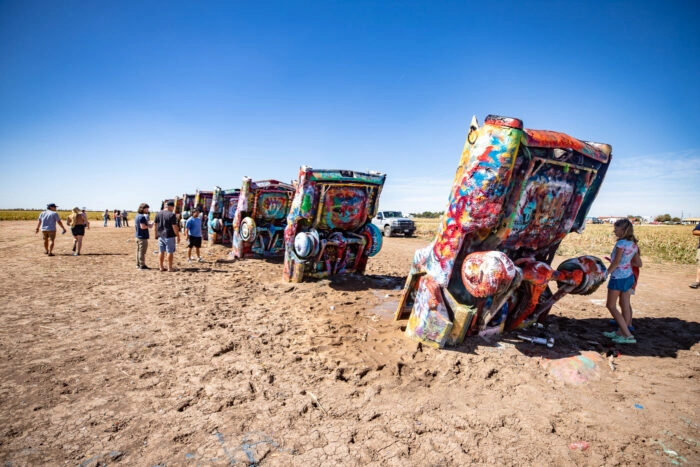 Cadillac Ranch in Amarillo, Texas Route 66 roadside attraction