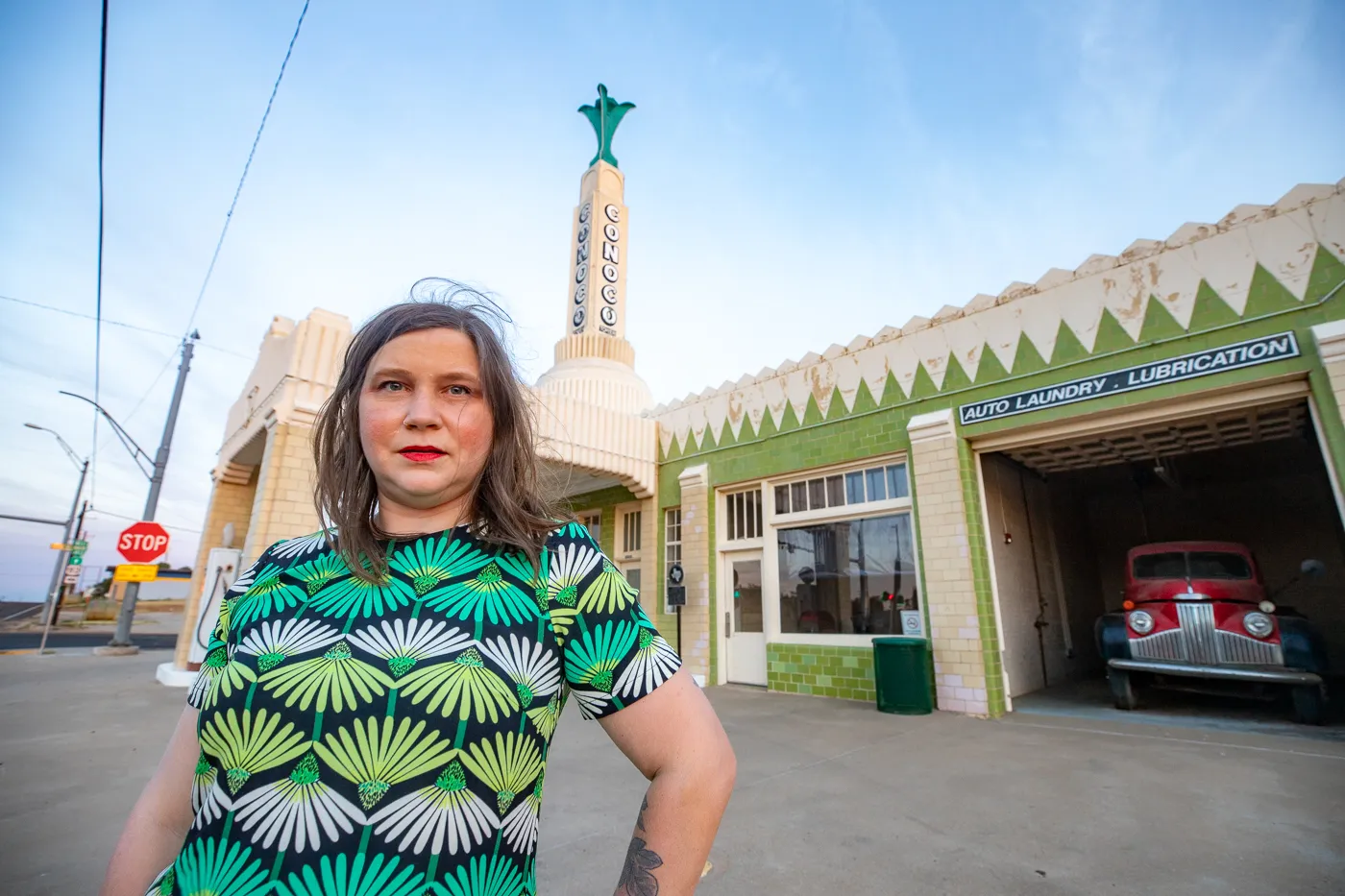 The Conoco Tower Station and U-Drop Inn Café in Shamrock, Texas