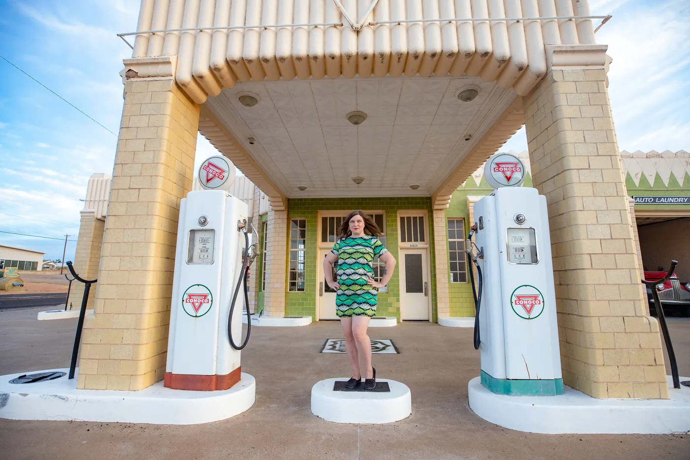 The Conoco Tower Station and U-Drop Inn Café in Shamrock, Texas