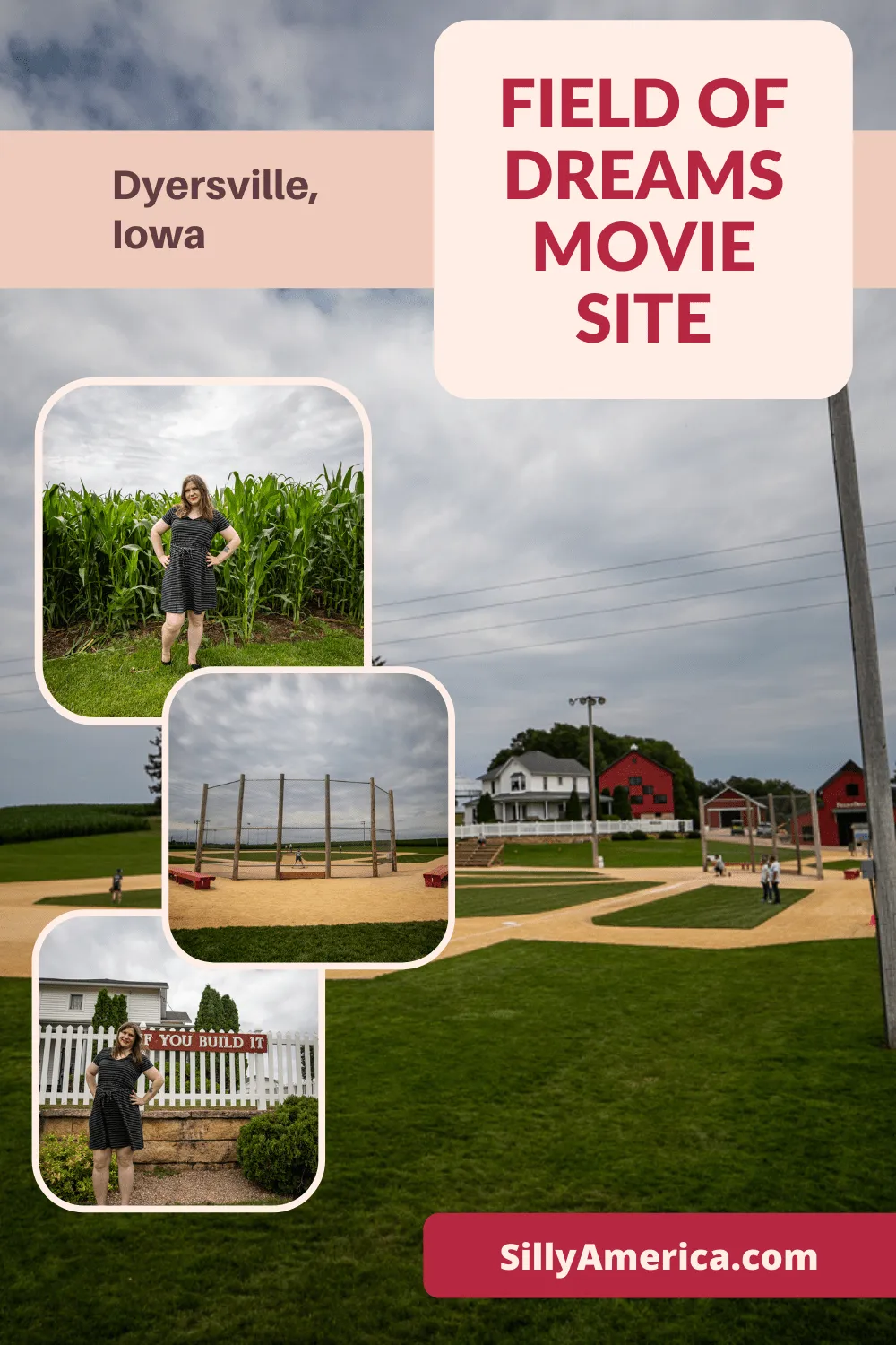 The iconic movie line goes, “If you build it he will come.” And on this Iowa farm they actually built it and over 30 years later, tourists are still coming to check out the Field of Dreams movie site in Dyersville, Iowa.   #movie #fieldofdreams #IowaRoadsideAttractions #IowaRoadsideAttraction #RoadsideAttractions #RoadsideAttraction #RoadTrip #IowaRoadTrip #IowaThingsToDo #IowaRoadTripBucketLists #IowaBucketList #IowaRoadTripIdeas #IowaTravel