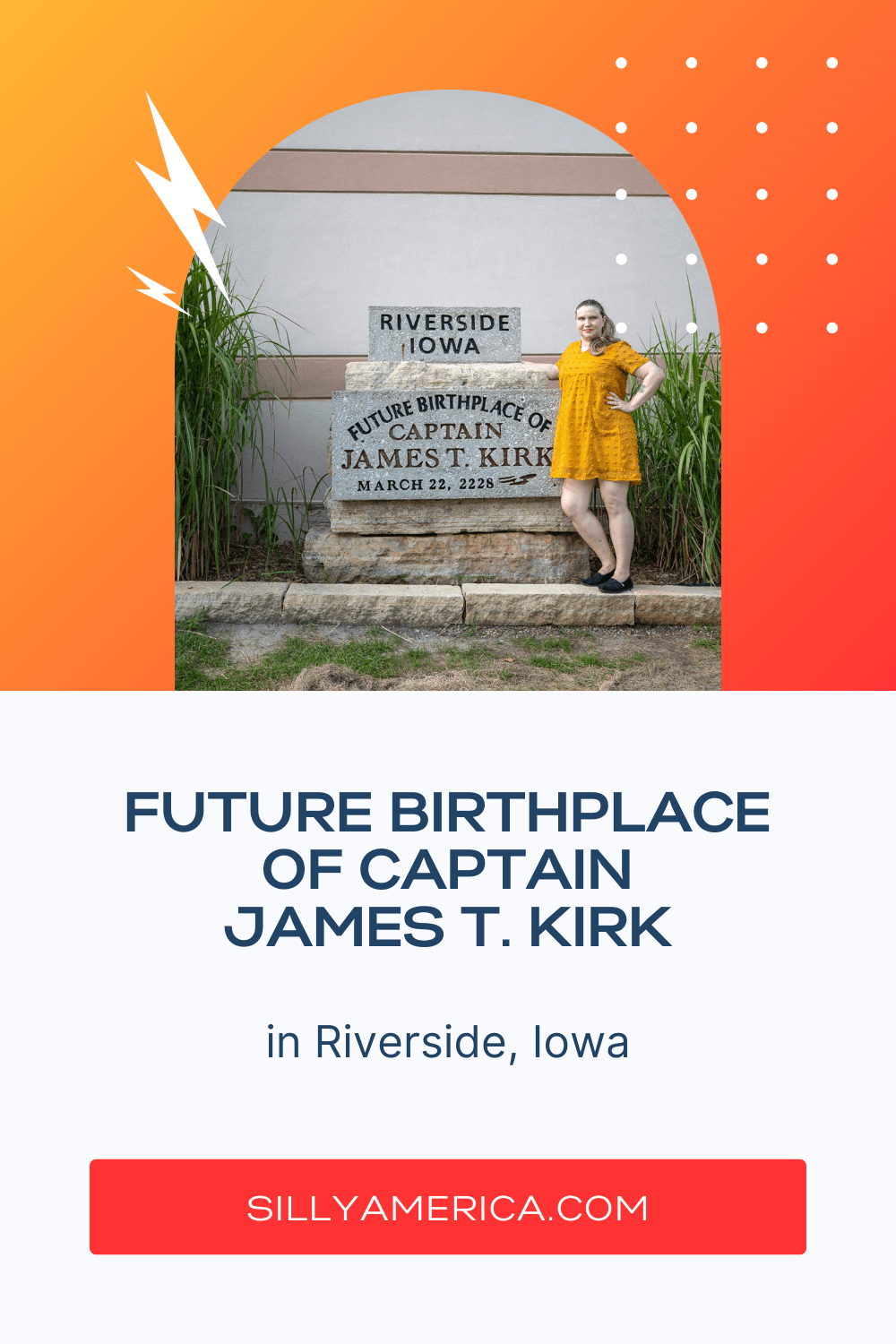 Visit the Future Birthplace of Captain James T. Kirk of the Starship Enterprise in Riverside, Iowa. See where the Star Trek hero was born at a plaque, statue, a Star Trek museum and more.  #StarTrek #IowaRoadsideAttractions #IowaRoadsideAttraction #RoadsideAttractions #RoadsideAttraction #RoadTrip #IowaRoadTrip #IowaThingsToDo #IowaRoadTripBucketLists #IowaBucketList #IowaRoadTripIdeas #IowaTravel