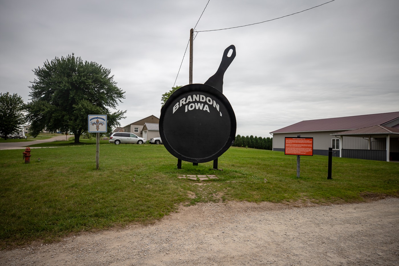 Iowa's Largest Frying Pan in Brandon, Iowa - Roadside Attraction for an Iowa Road Trip