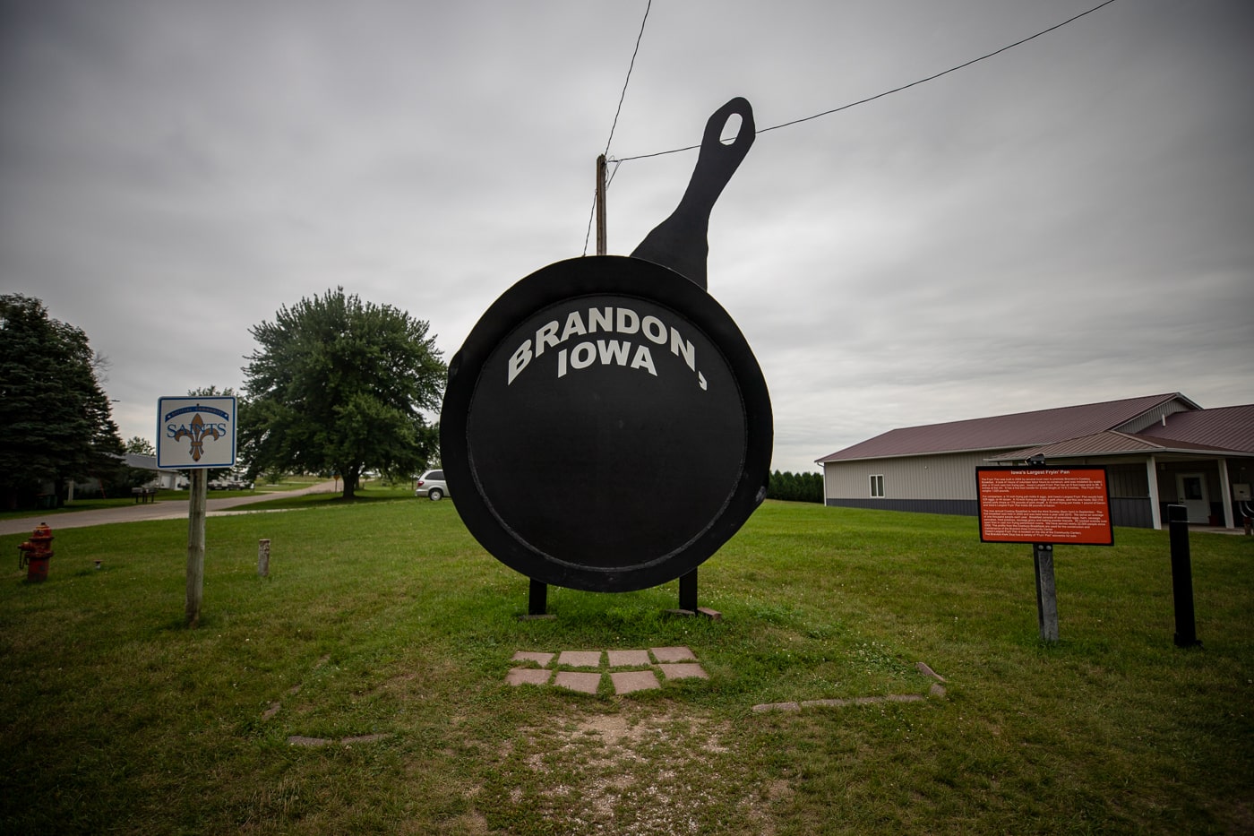 Iowa's Largest Frying Pan in Brandon, Iowa - Roadside Attraction for an Iowa Road Trip