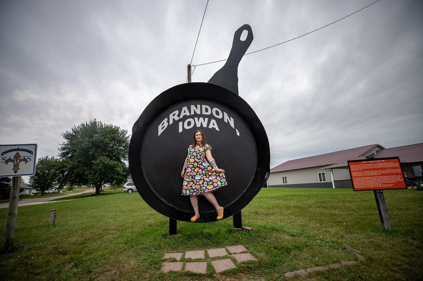 Iowa's Largest Frying Pan in Brandon, Iowa - Roadside Attraction for an Iowa Road Trip