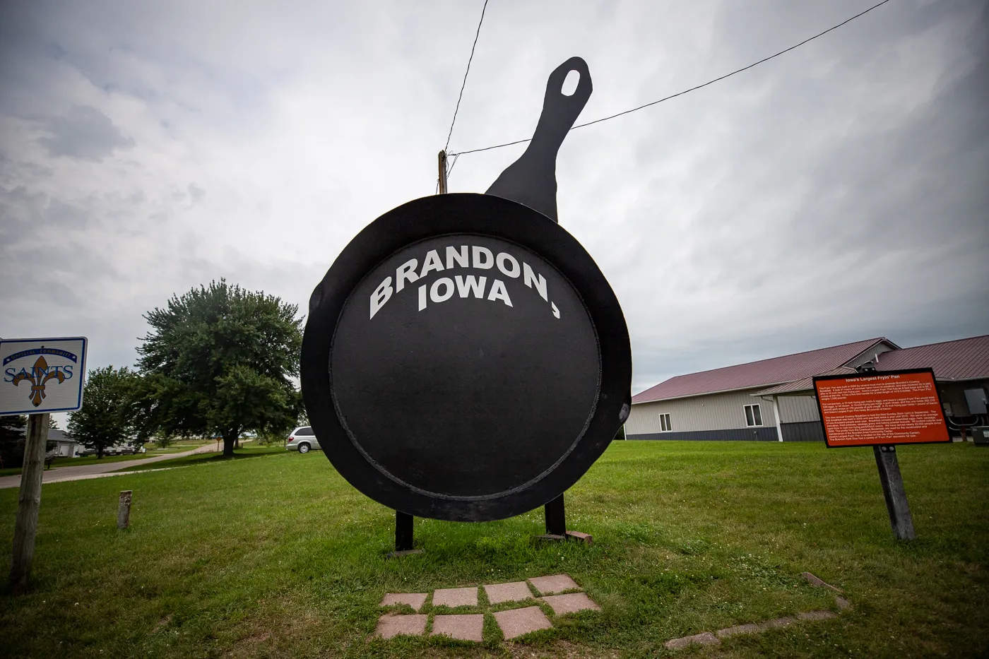 Iowa's Largest Frying Pan in Brandon, Iowa - Roadside Attraction for an Iowa Road Trip