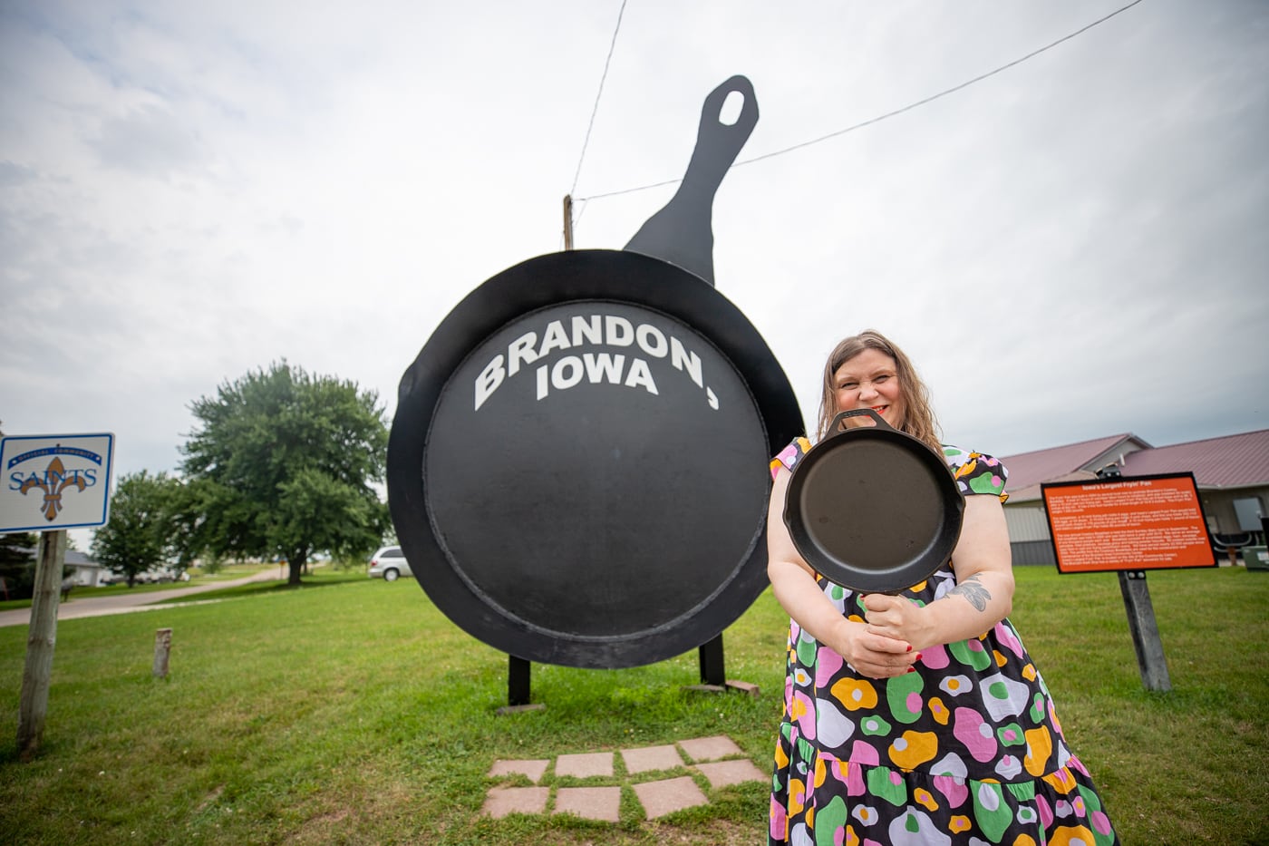 Iowa's Largest Frying Pan in Brandon, Iowa - Roadside Attraction for an Iowa Road Trip