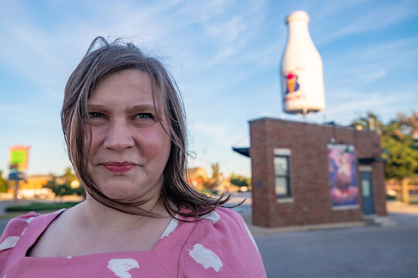 Milk Bottle Grocery in Oklahoma City, Oklahoma - giant milk bottle roadside attraction