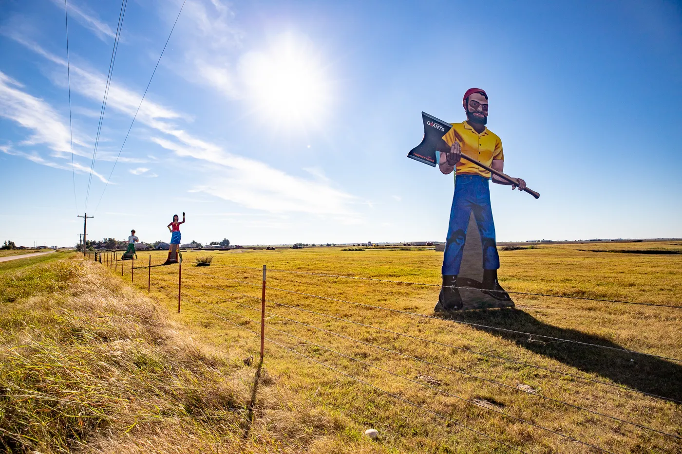 Muffler Men Mural on Route 66 in Oklahoma