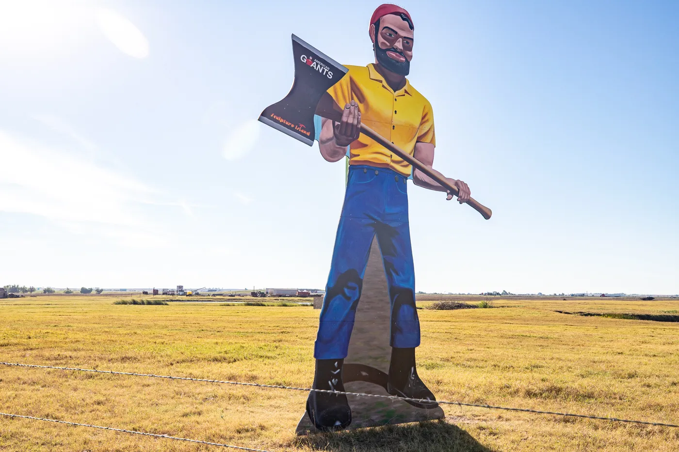 Muffler Men Mural on Route 66 in Oklahoma