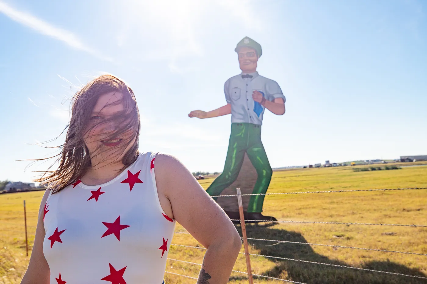 Muffler Men Mural on Route 66 in Oklahoma