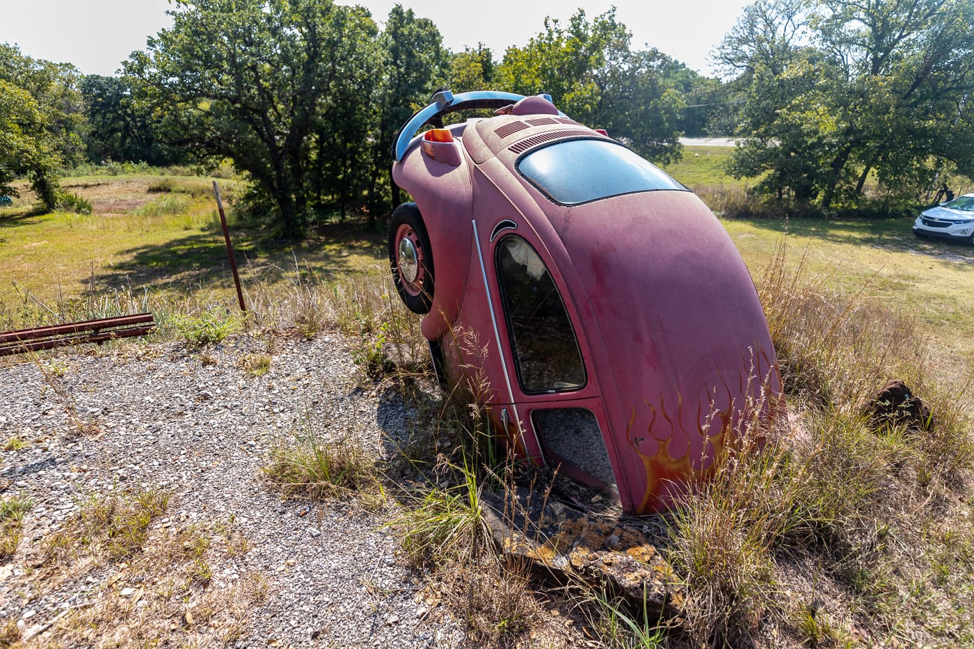 Slug bug ranch at OK County 66 - John's Place in Arcadia, Oklahoma - reproductions of famous Route 66 roadside attractions