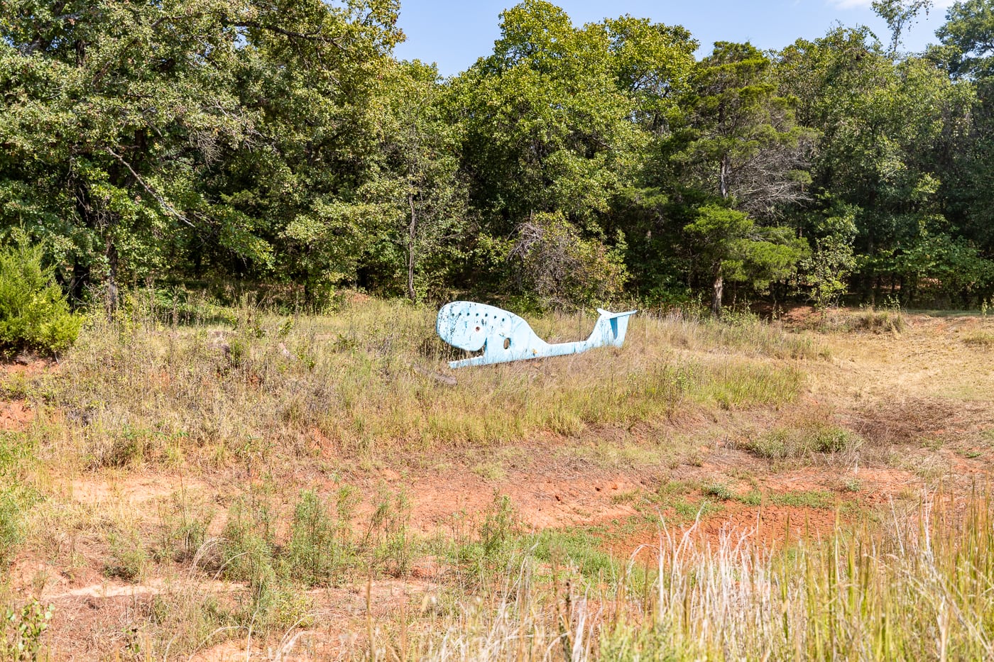 Blue Whale of Catoosa at OK County 66 - John's Place in Arcadia, Oklahoma - reproductions of famous Route 66 roadside attractions