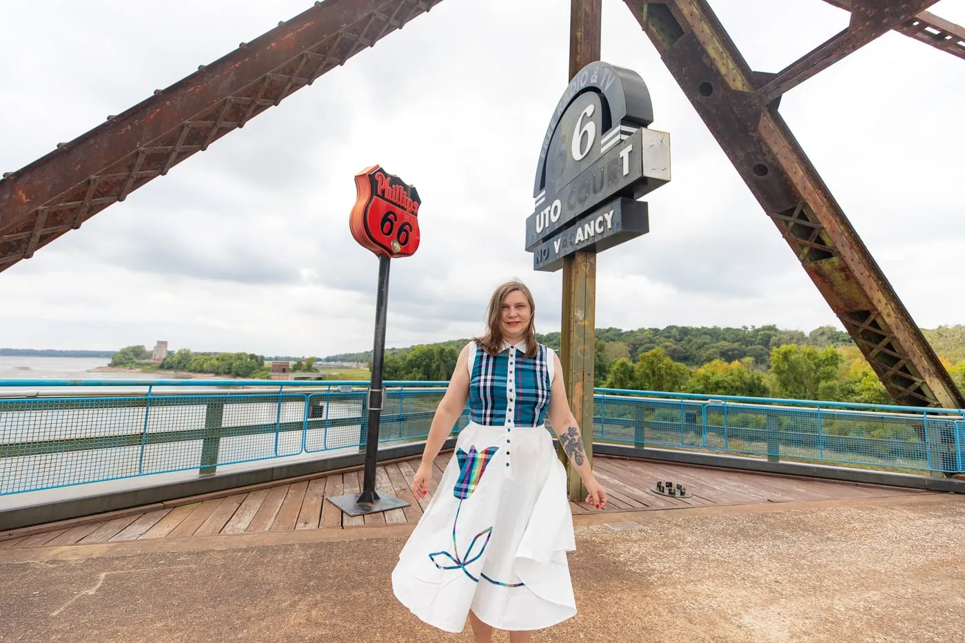 Old Chain of Rocks Bridge in St. Louis, Missouri - a Route 66 roadside attraction