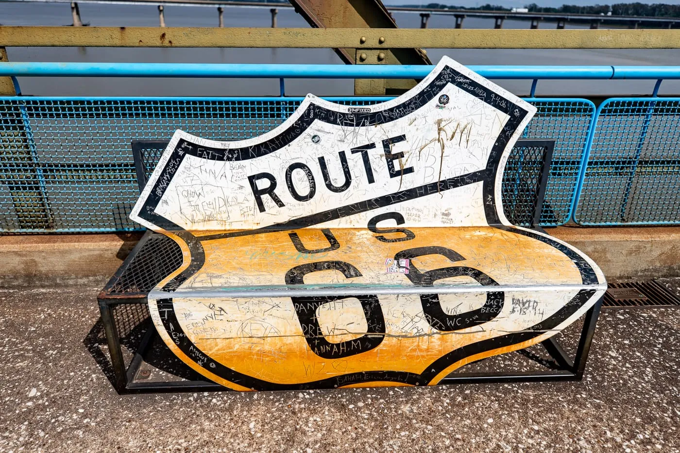 Old Chain of Rocks Bridge in St. Louis, Missouri - a Route 66 roadside attraction