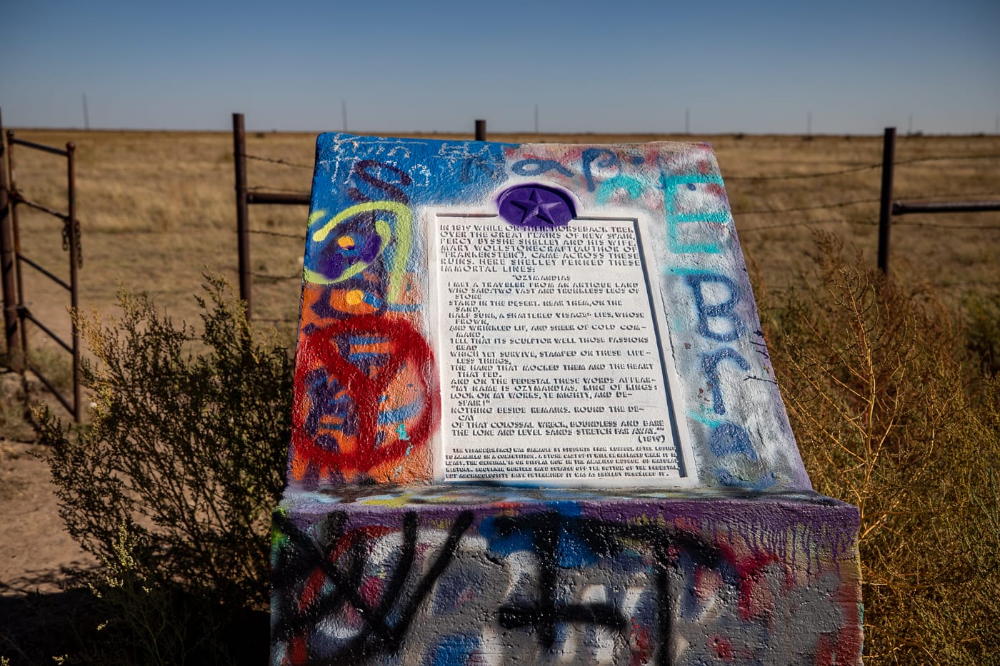 Ozymandias on the Plains in Amarillo, Texas -Big Legs roadside attraction on Route 66