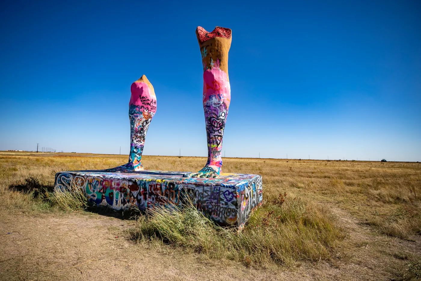 Ozymandias on the Plains in Amarillo, Texas -Big Legs roadside attraction on Route 66