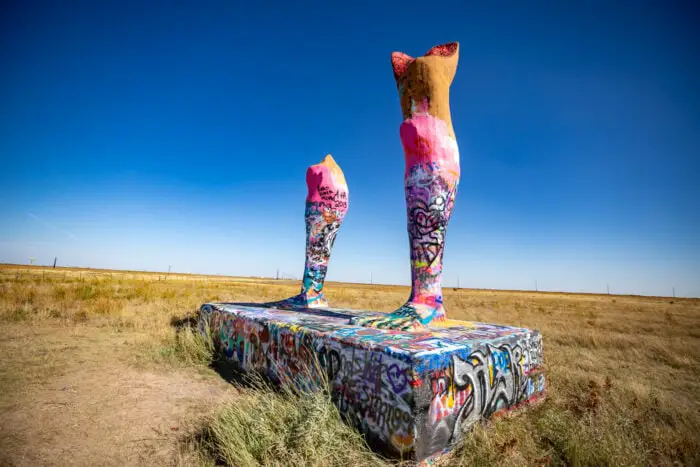 Ozymandias on the Plains in Amarillo, Texas -Big Legs roadside attraction on Route 66