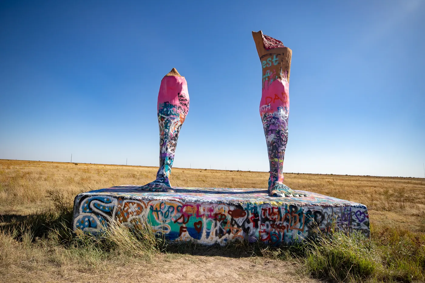 Ozymandias on the Plains in Amarillo, Texas -Big Legs roadside attraction on Route 66