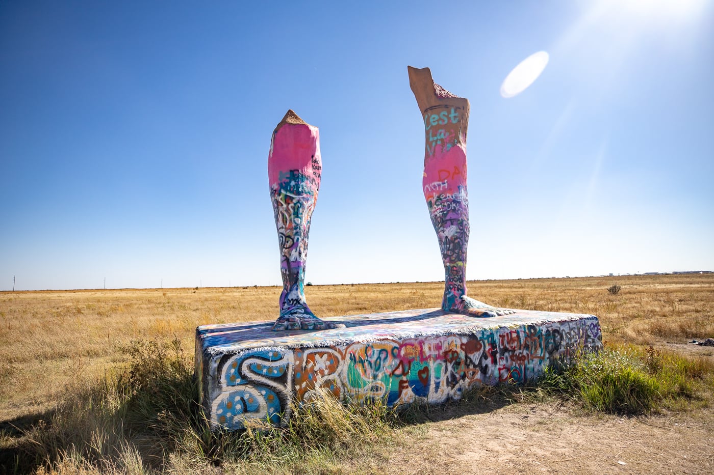 Ozymandias on the Plains in Amarillo, Texas -Big Legs roadside attraction on Route 66