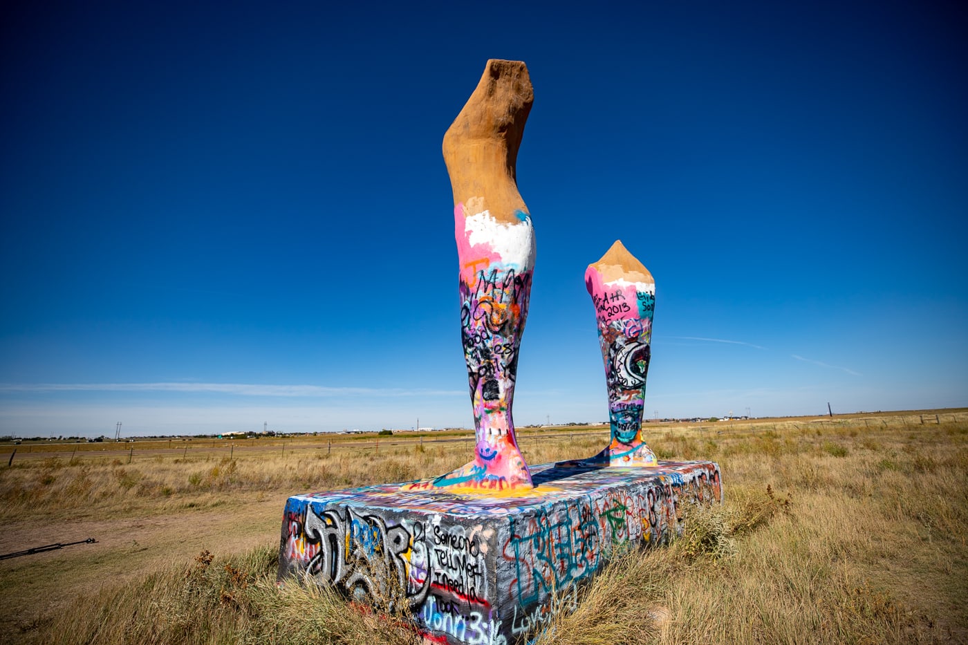 Ozymandias on the Plains in Amarillo, Texas -Big Legs roadside attraction on Route 66