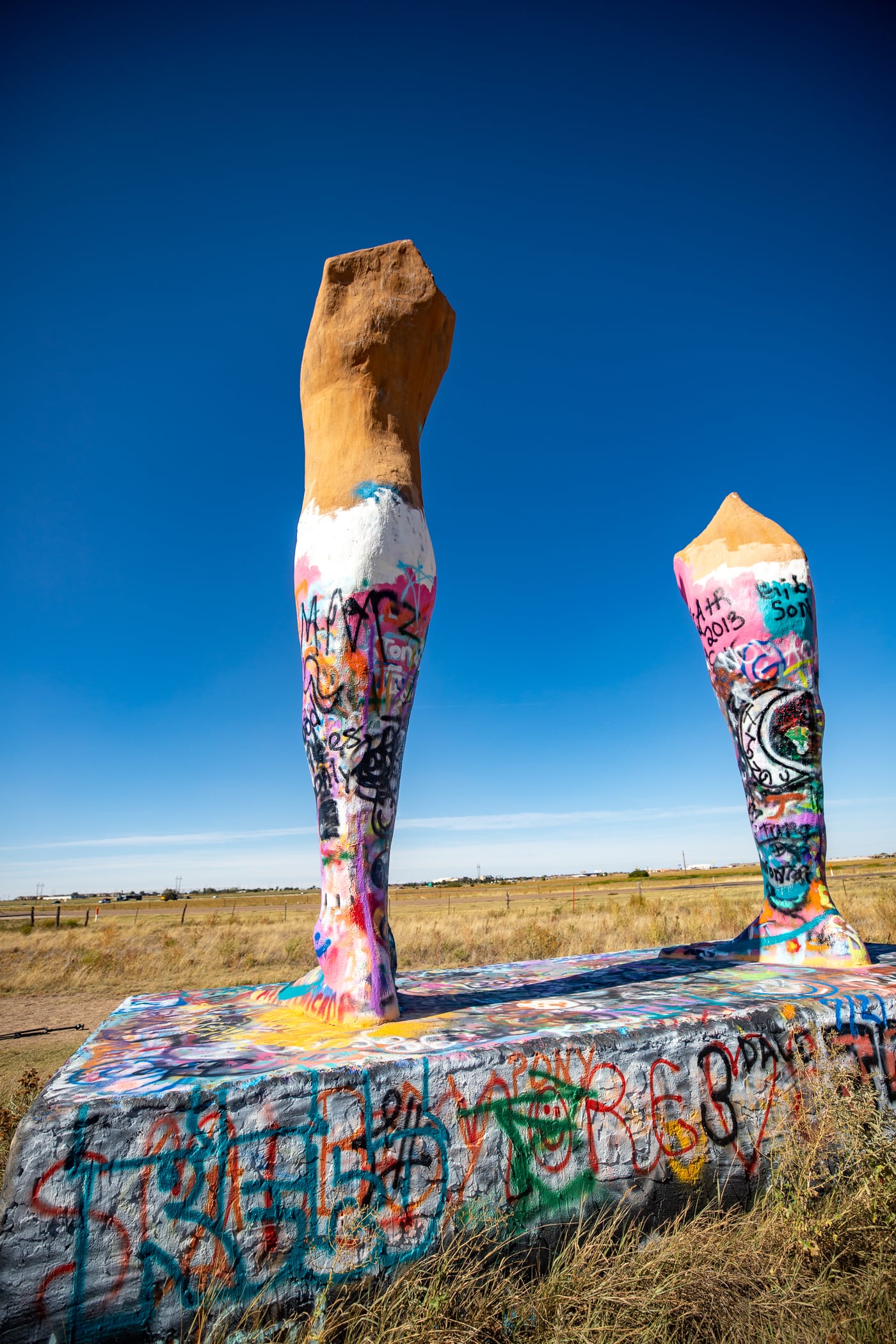 Ozymandias on the Plains in Amarillo, Texas -Big Legs roadside attraction on Route 66