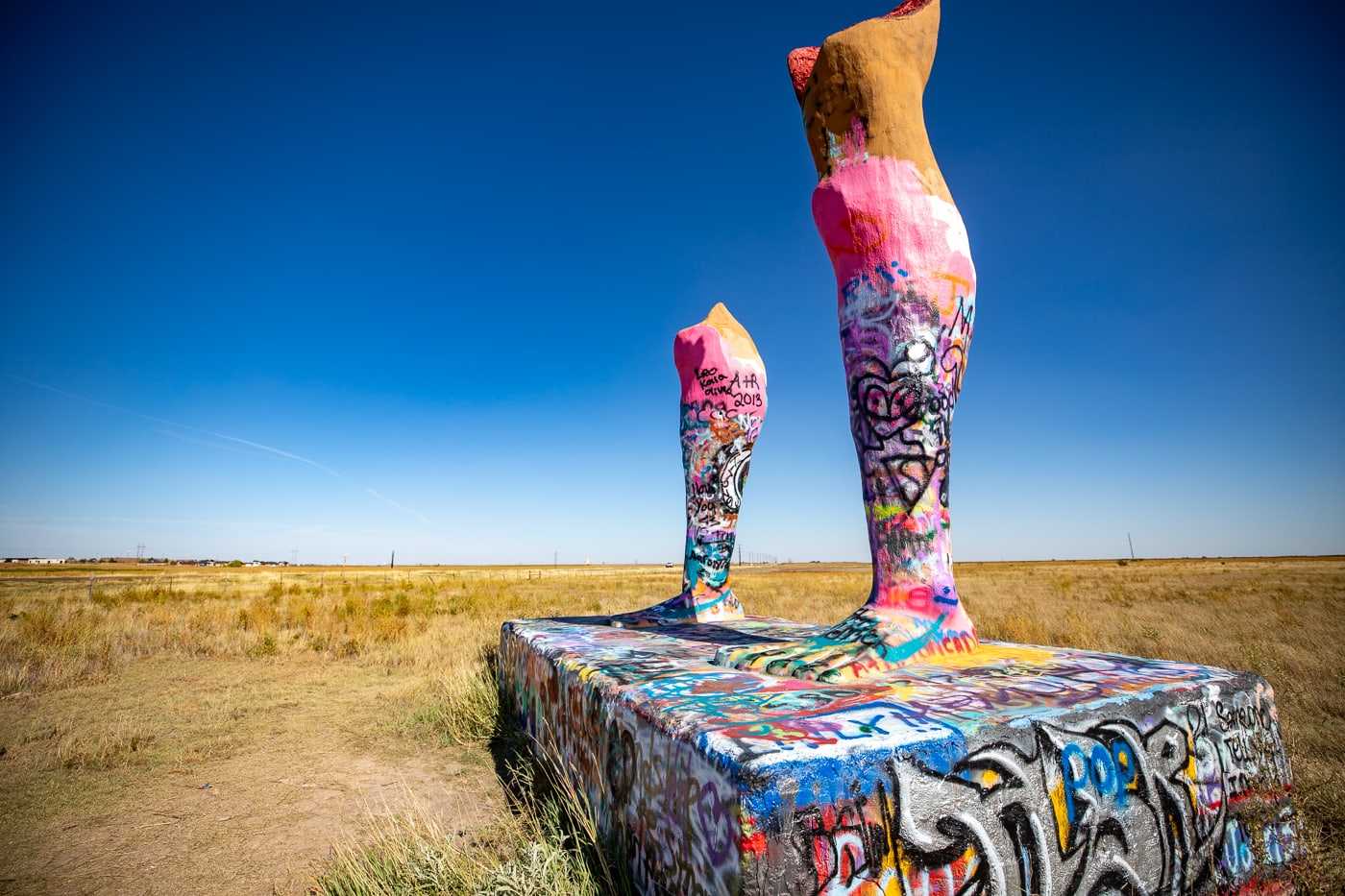 Ozymandias on the Plains in Amarillo, Texas -Big Legs roadside attraction on Route 66