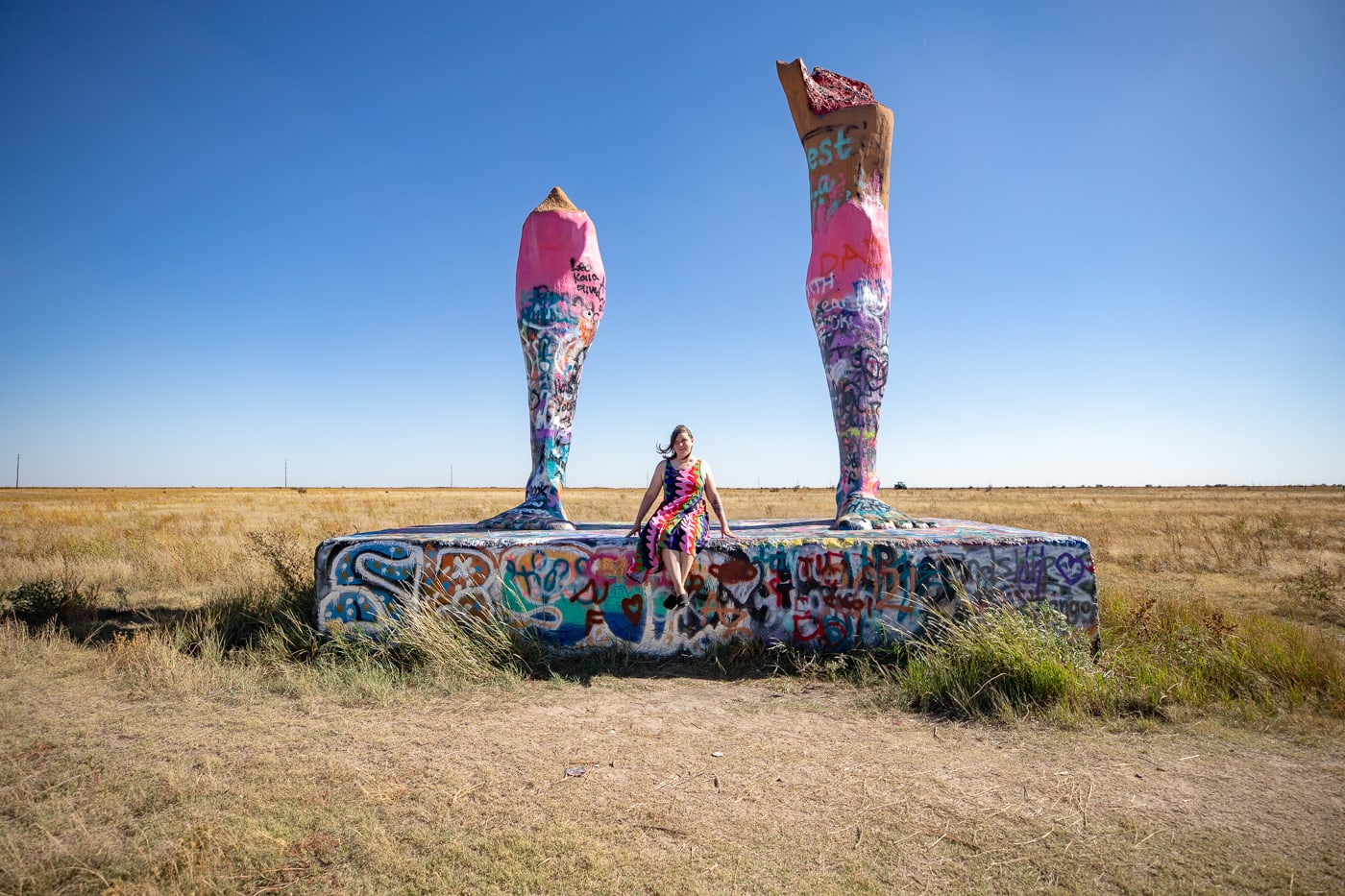 Ozymandias on the Plains in Amarillo, Texas -Big Legs roadside attraction on Route 66