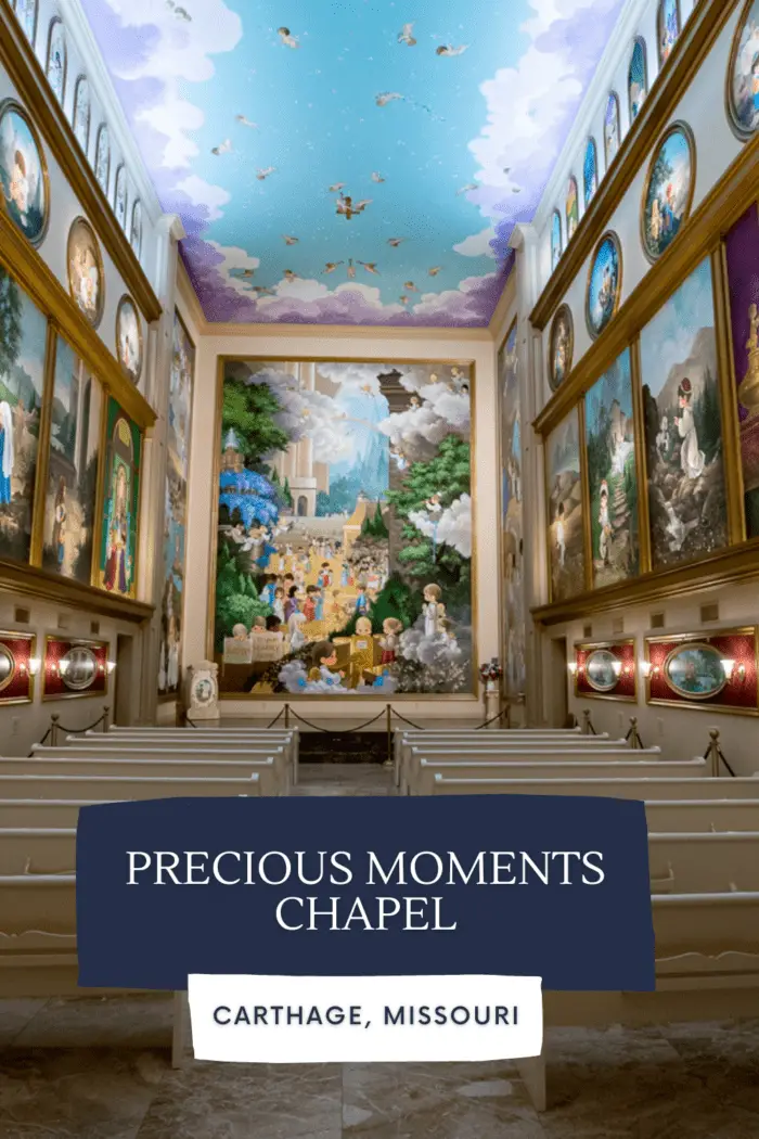 Take a precious moment out of your Missouri road trip to check out this unique attraction: the Precious Moments Chapel in Carthage, Missouri. Visit this roadside attraction on a Missouri road trip or when traveling Route 66. #RoadTrips #RoadTripStop #Route66 #Route66RoadTrip #MissouriRoute66 #Missouri #MissouriRoadTrip #MissouriRoadsideAttractions #RoadsideAttractions #RoadsideAttraction #RoadsideAmerica #RoadTrip