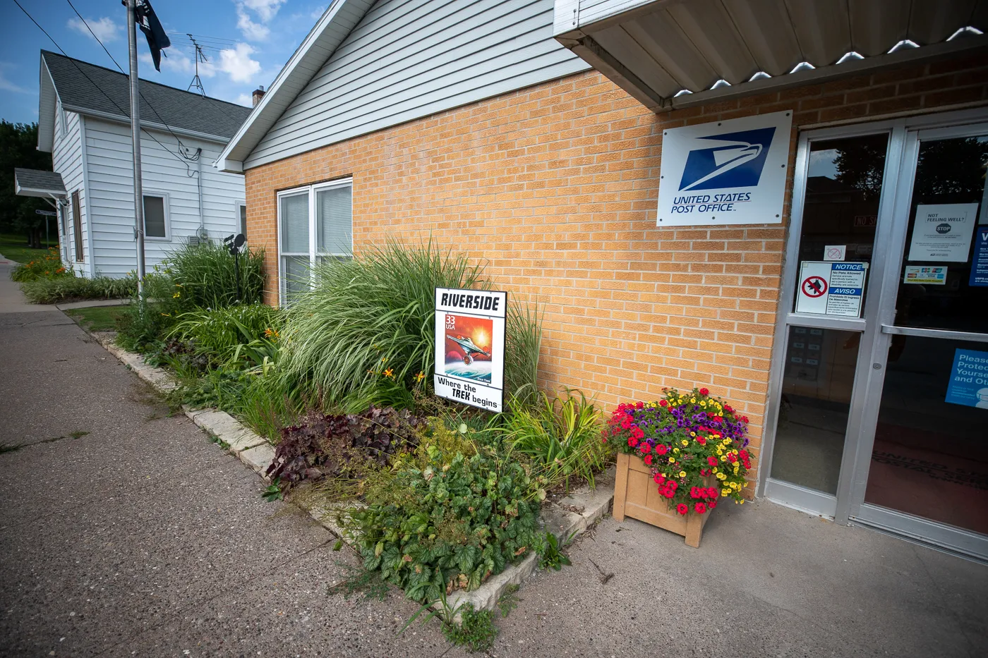 Riverside, Iowa post office - where the Trek Begins stamp