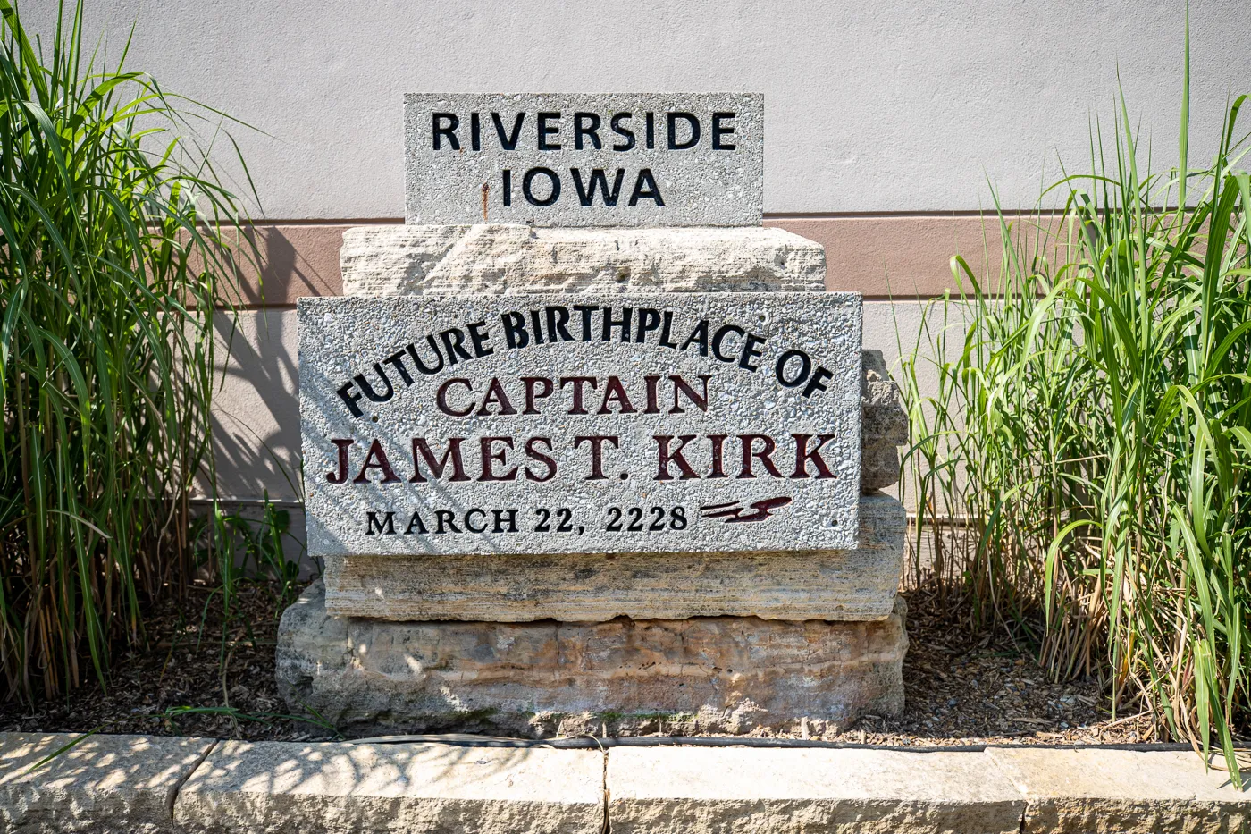 Future Birthplace of Captain James T. Kirk Plaque in Riverside, Iowa