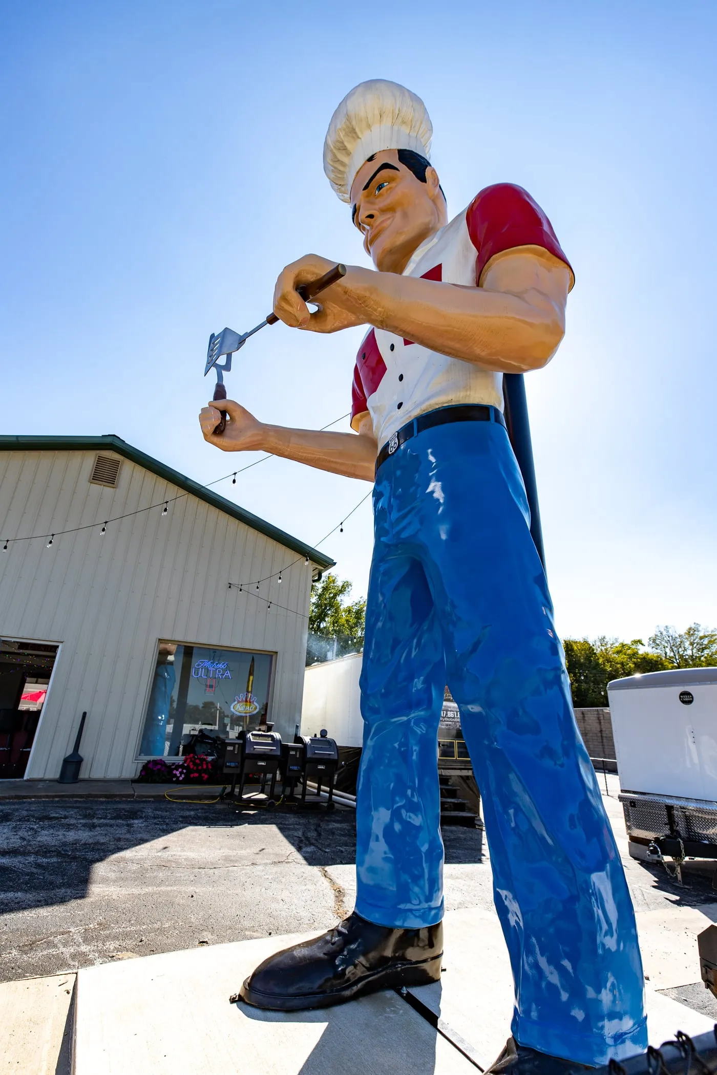 Route 66 Food Truck Park & Chef Muffler Man roadside attraction in Springfield, Missouri