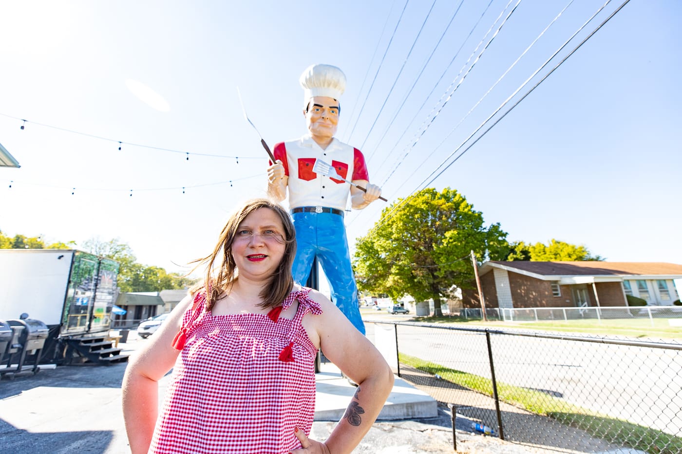 Route 66 Food Truck Park & Chef Muffler Man roadside attraction in Springfield, Missouri