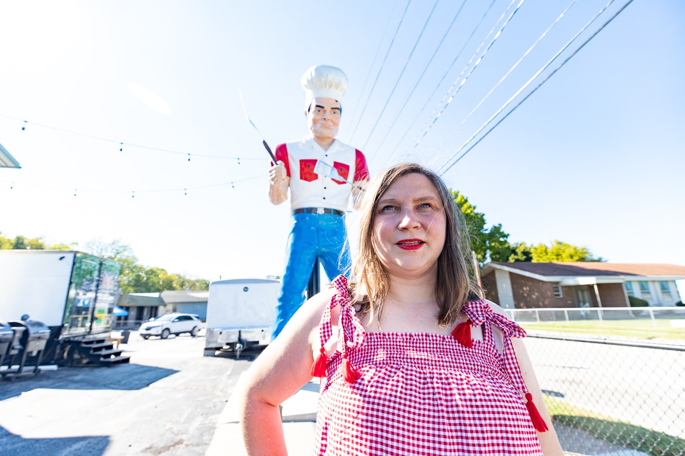 Route 66 Food Truck Park & Chef Muffler Man roadside attraction in Springfield, Missouri