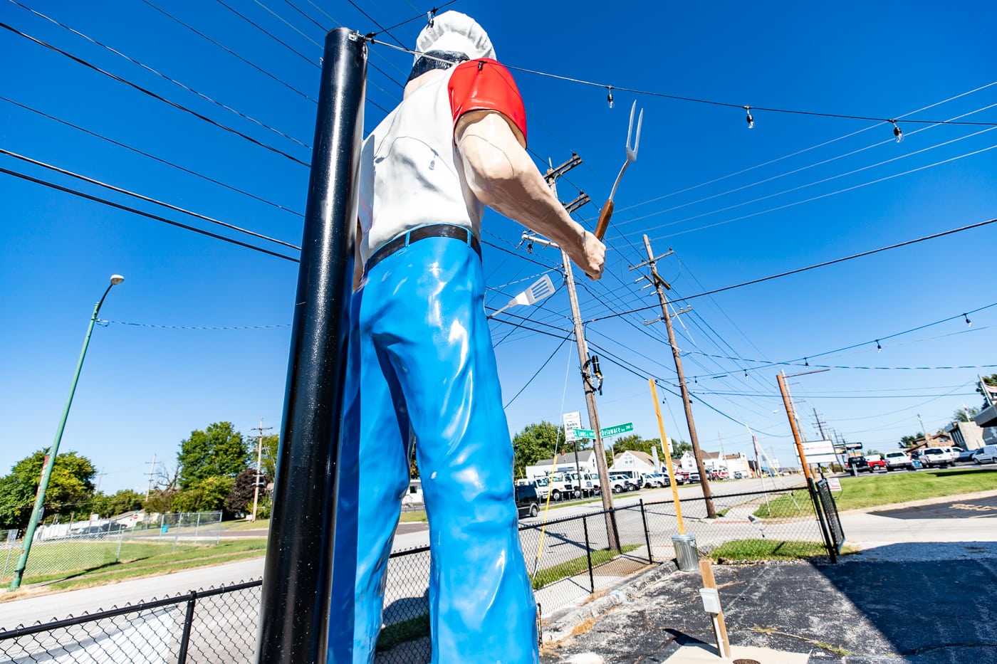 Route 66 Food Truck Park & Chef Muffler Man roadside attraction in Springfield, Missouri