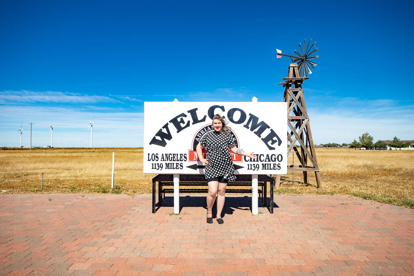 Route 66 Midpoint sign in Adrian, Texas