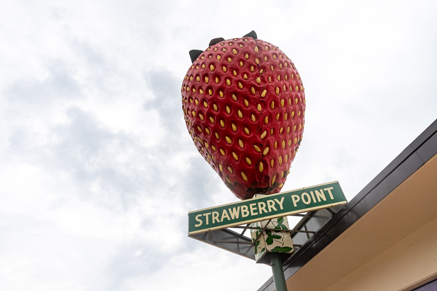 The World's Largest Strawberry in Strawberry Point, Iowa - The Best Iowa Roadside Attractions