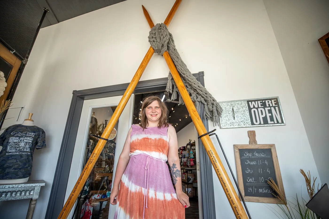 Giant Knitting Needles in Casey, Illinois roadside attraction