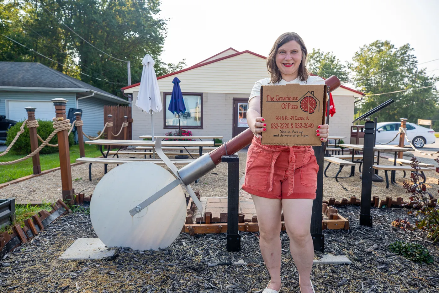 Big Pizza Slicer at  Greathouse of Pizza in Casey, Illinois