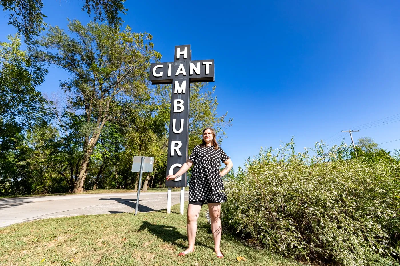 Red's Giant Hamburg sign at the Birthplace of Route 66 Roadside Park in Springfield, Missouri