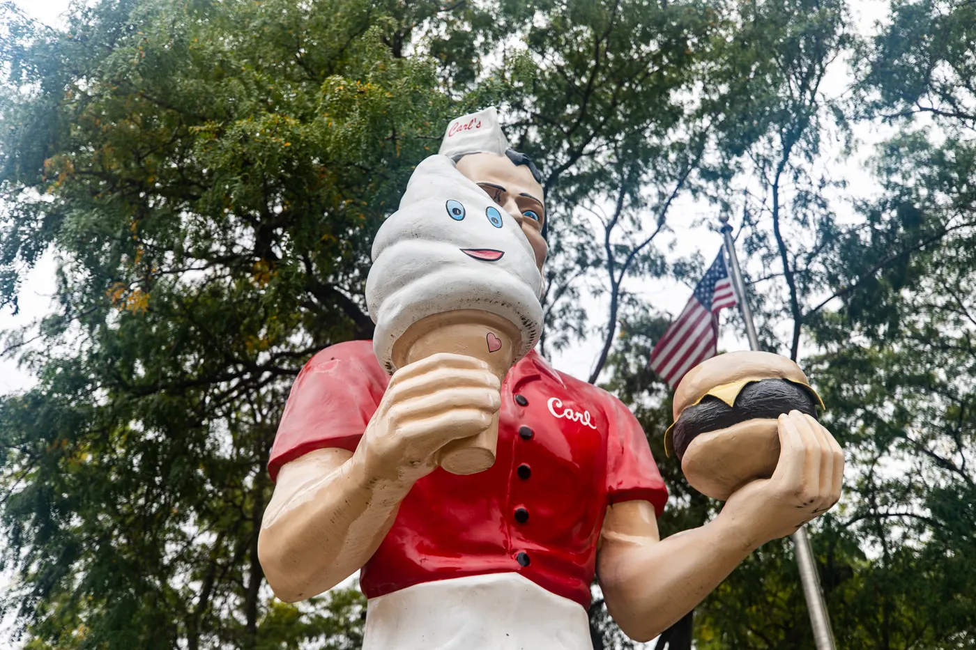 Carl's Ice Cream Muffler Man in Normal, Illinois Route 66 Roadside Attraction