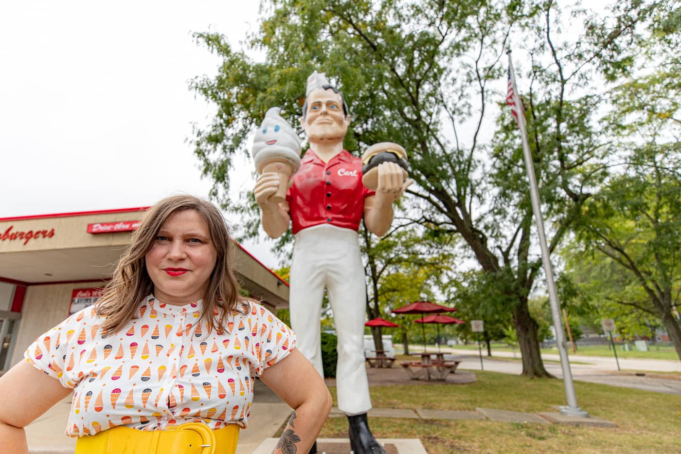 Carl's Ice Cream Muffler Man in Normal, Illinois Route 66 Roadside Attraction