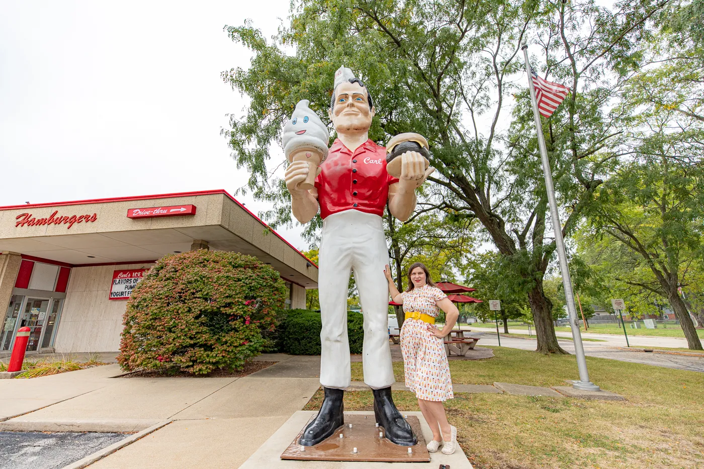 Carl's Ice Cream Muffler Man in Normal, Illinois Route 66 Roadside Attraction