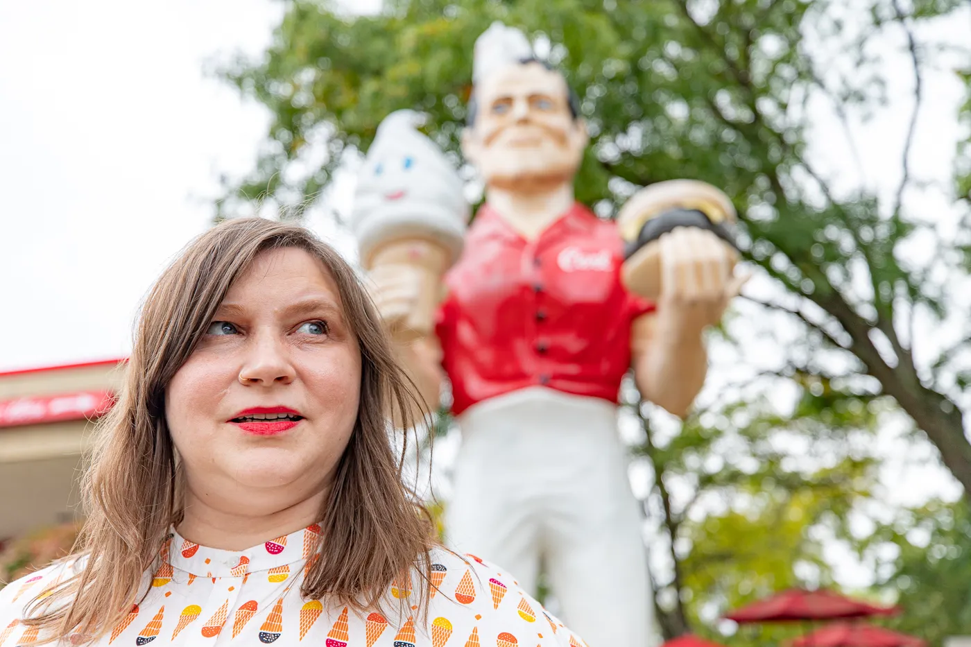 Carl's Ice Cream Muffler Man in Normal, Illinois Route 66 Roadside Attraction