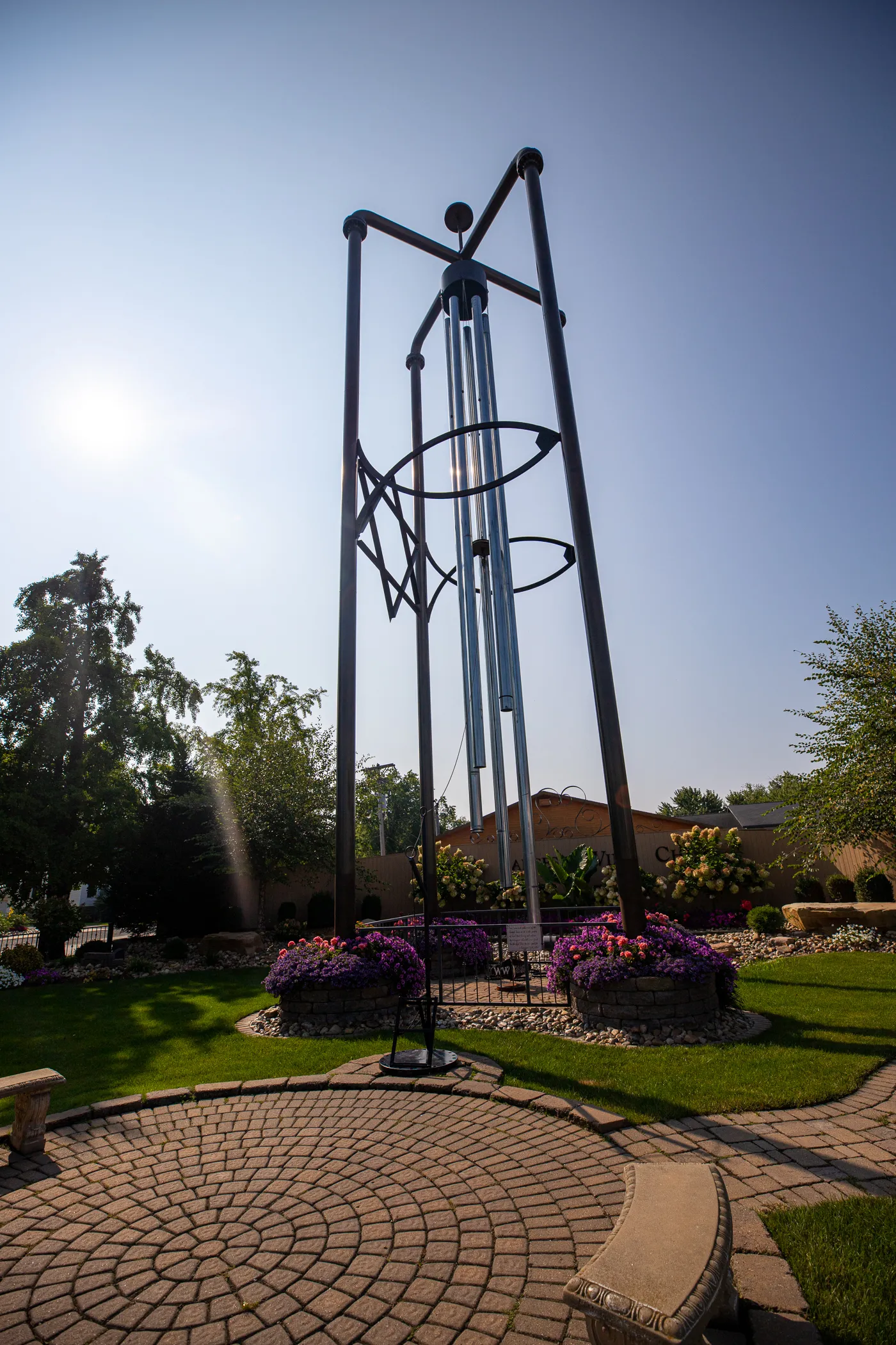 Record-setting knitting needles join world's largest wind chime as Casey  makes statement