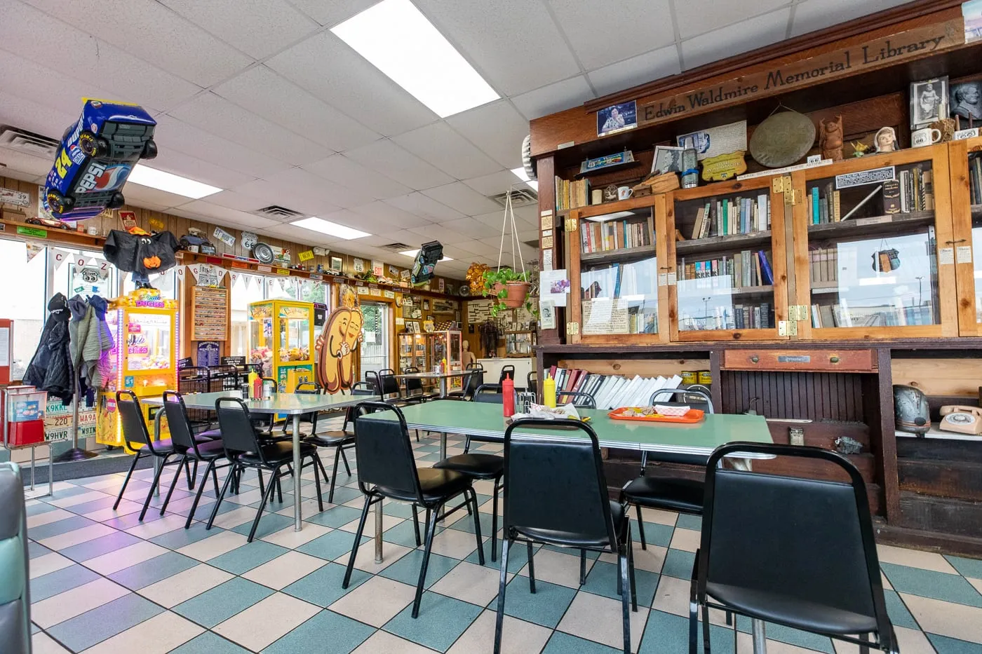 Inside Cozy Dog Drive In in Springfield, Illinois on Route 66